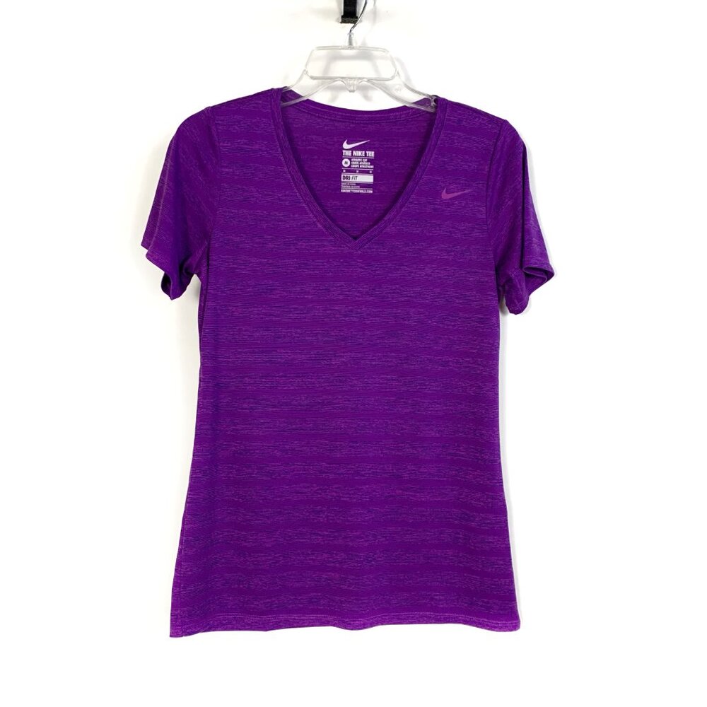 Nike Dry Fit Purple V-Neck M - Picture 11 of 11